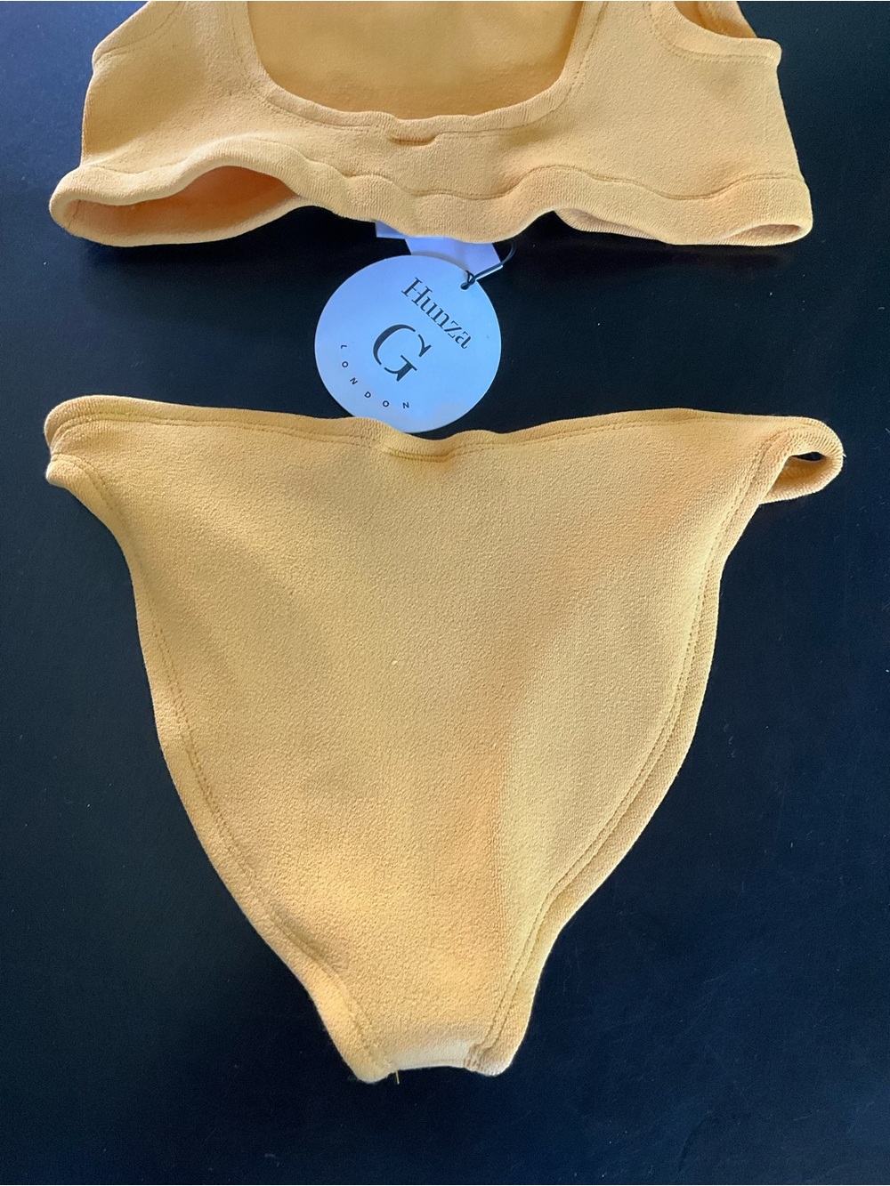 Hunza G Yellow Ribbed Two-Piece Bikini - Picture 5 of 6